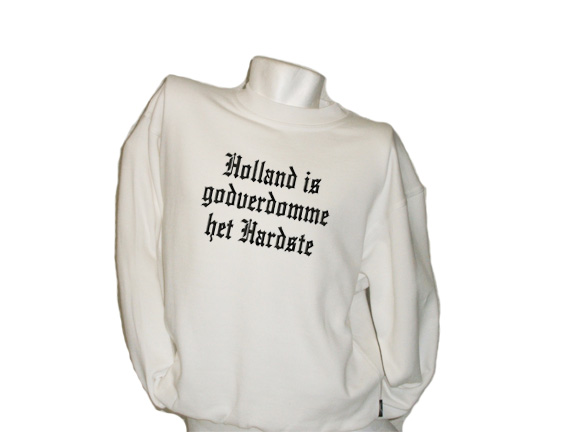 Sweater Holland is godverdomme het hardste (wit)